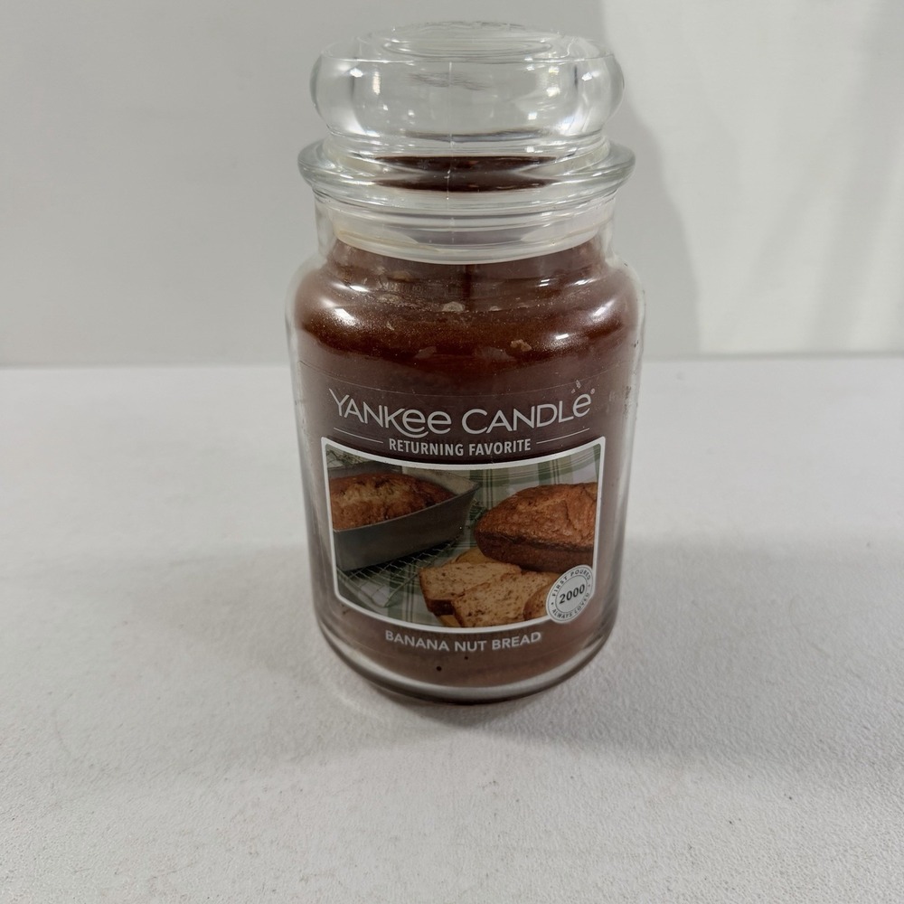 Yankee Candle Banana Nut Bread Large Jar 22oz NEW! Cozy Home Baking Walnut